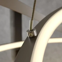 Lucande LED hanglamp Ezan, nikkel, metaal, Ø 80cm