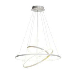Lucande LED hanglamp Ezan, nikkel, metaal, Ø 80cm