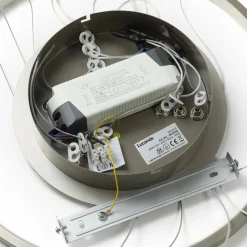 Lucande LED hanglamp Ezan, nikkel, metaal, Ø 80cm