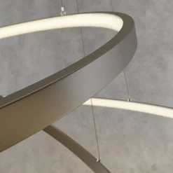 Lucande LED hanglamp Ezan, nikkel, metaal, Ø 80cm