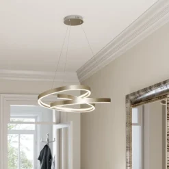 Lucande LED hanglamp Gunbritt, Ø 80 cm, zilver, dimbaar