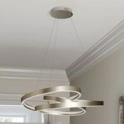 Lucande LED hanglamp Gunbritt, Ø 80 cm, zilver, dimbaar