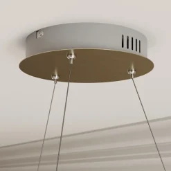 Lucande LED hanglamp Gunbritt, Ø 80 cm, zilver, dimbaar