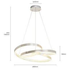 Lucande LED hanglamp Gunbritt, Ø 80 cm, zilver, dimbaar