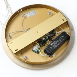 Lucande LED hanglamp Hayley, Ø 40 cm, 9-lamps, goud, glas