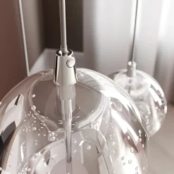 Lucande LED hanglamp Hayley, Ø 30 cm, 5-lamps, chroom, glas