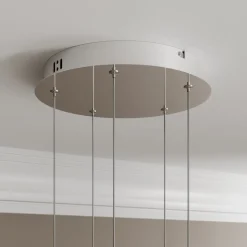 Lucande LED hanglamp Hayley, Ø 30 cm, 5-lamps, chroom, glas