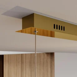 Lucande LED hanglamp Hayley, 96 cm, 5-lamps, goud, glas