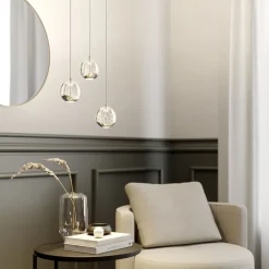 Lucande LED hanglamp Hayley, Ø 25 cm, 3-lamps, chroom, glas