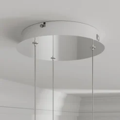 Lucande LED hanglamp Hayley, Ø 25 cm, 3-lamps, chroom, glas