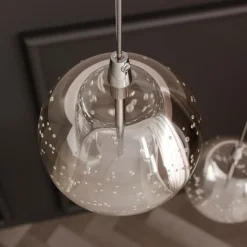 Lucande LED hanglamp Hayley, Ø 25 cm, 3-lamps, chroom, glas