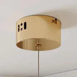 Lucande LED hanglamp Hayley, Ø 9 cm, goudkleurig, glas