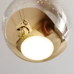 Lucande LED hanglamp Hayley, Ø 9 cm, goudkleurig, glas