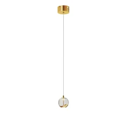 Lucande LED hanglamp Hayley, Ø 9 cm, goudkleurig, glas