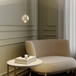 Lucande LED hanglamp Hayley, Ø 9 cm, chroomkleurig, glas