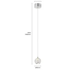 Lucande LED hanglamp Hayley, Ø 9 cm, chroomkleurig, glas