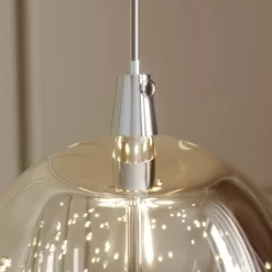 Lucande LED hanglamp Hayley, Ø 9 cm, chroomkleurig, glas