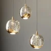 Lucande LED hanglamp Hayley, Ø 25 cm, 3-lamps, goud, glas