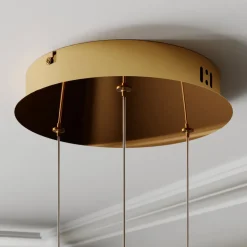 Lucande LED hanglamp Hayley, Ø 25 cm, 3-lamps, goud, glas