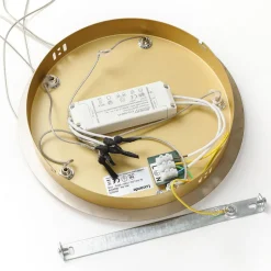 Lucande LED hanglamp Hayley, Ø 30 cm, 5-lamps, goud, glas