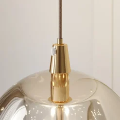 Lucande LED hanglamp Hayley, Ø 30 cm, 5-lamps, goud, glas