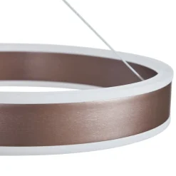 Lucande LED hanglamp Kolo, 114 cm, 3-lamps, bruin, dimbaar