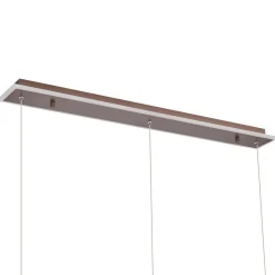 Lucande LED hanglamp Kolo, 114 cm, 3-lamps, bruin, dimbaar