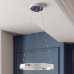 Lucande LED hanglamp Lyani, Ø 50 cm, chroom, dimbaar