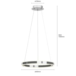 Lucande LED hanglamp Lyani, Ø 50 cm, chroom, dimbaar