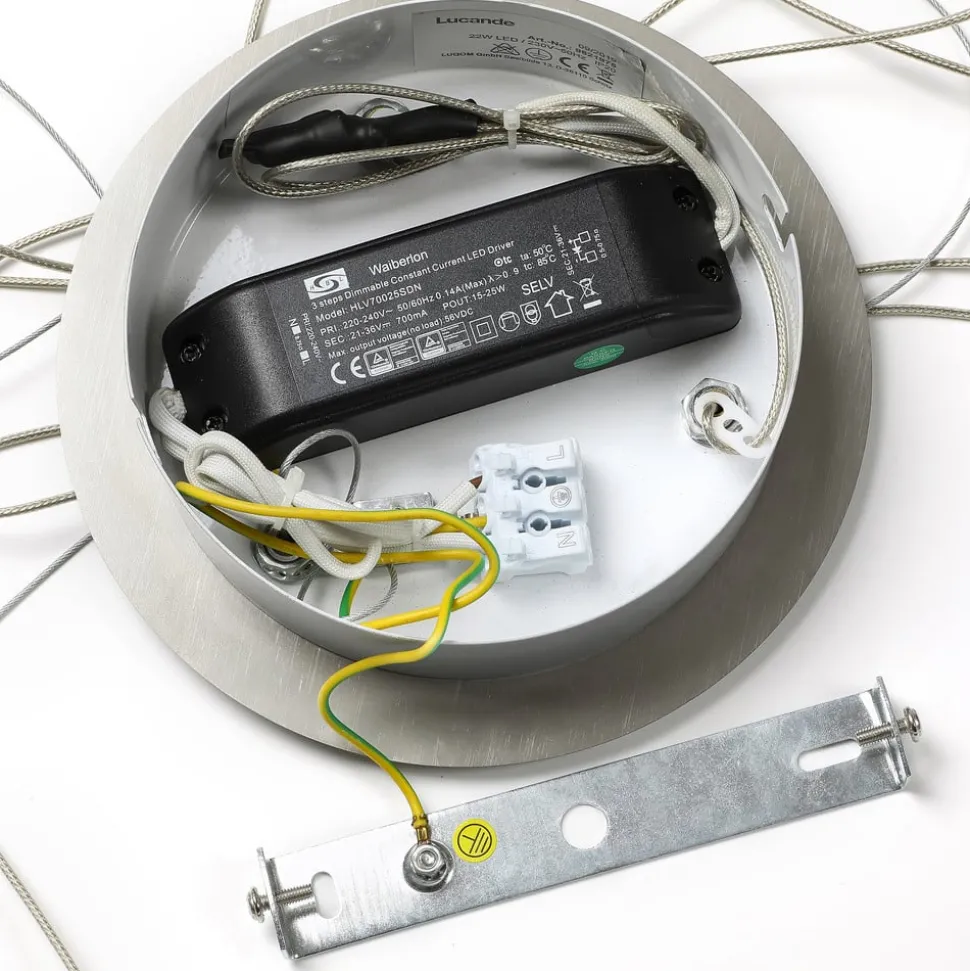 Lucande LED hanglamp Lyani, Ø 50 cm, chroom, dimbaar