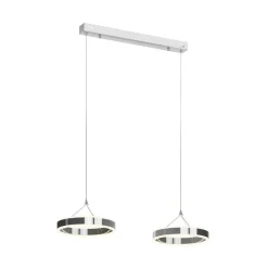 Lucande LED hanglamp Lyani, 85 cm, 2-lamps, chroom, dimbaar