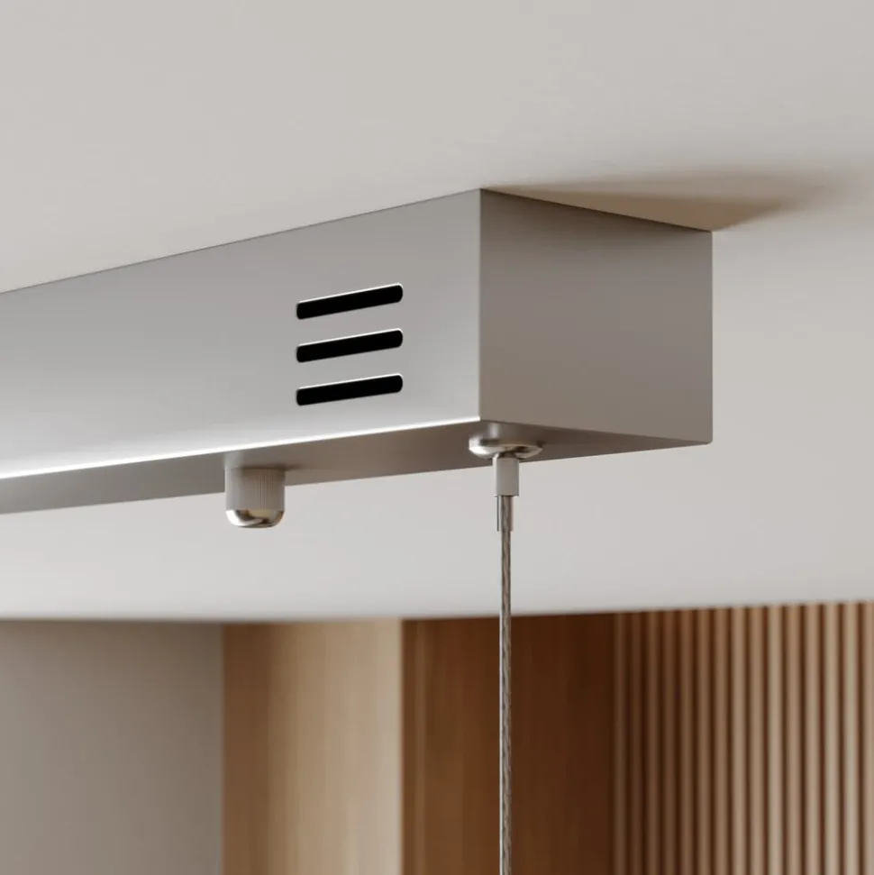 Lucande LED hanglamp Lyani, 85 cm, 2-lamps, chroom, dimbaar