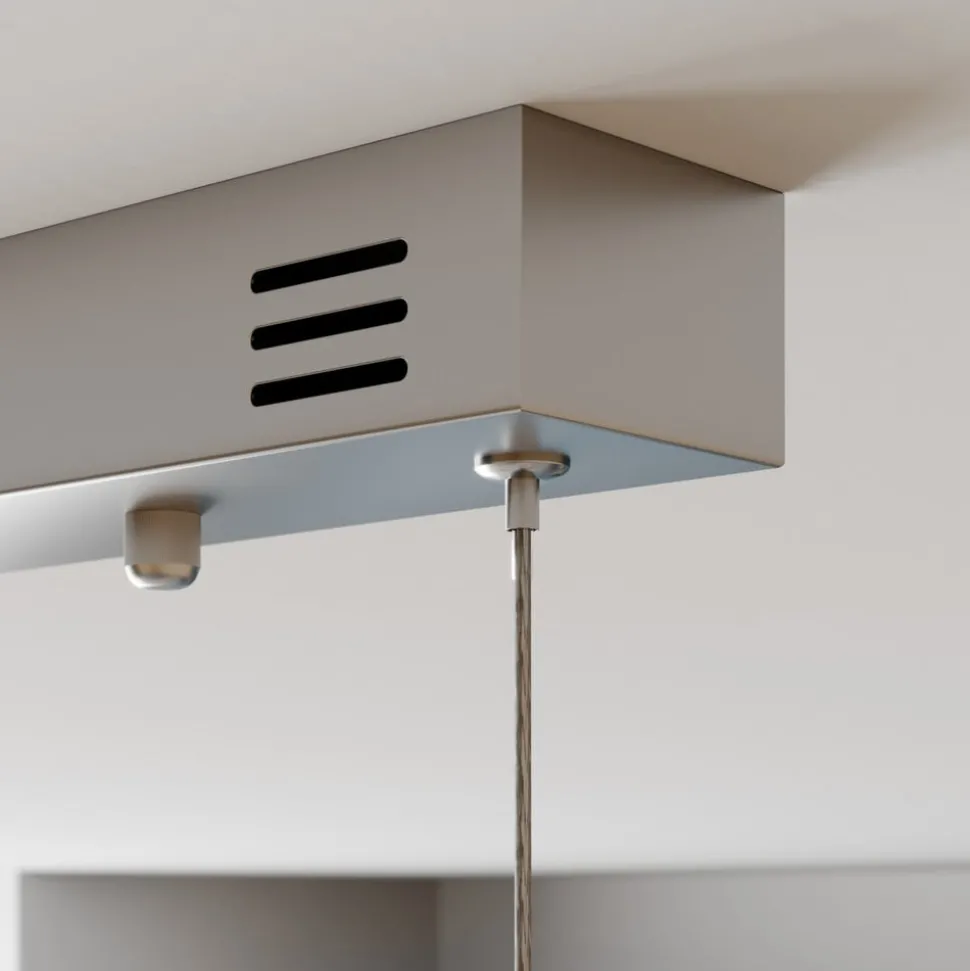 Lucande LED hanglamp Lyani, 115cm, 3-lamps, chroom, dimbaar