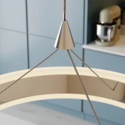 Lucande LED hanglamp Lyani, 115cm, 3-lamps, chroom, dimbaar