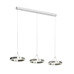 Lucande LED hanglamp Lyani, 115cm, 3-lamps, chroom, dimbaar