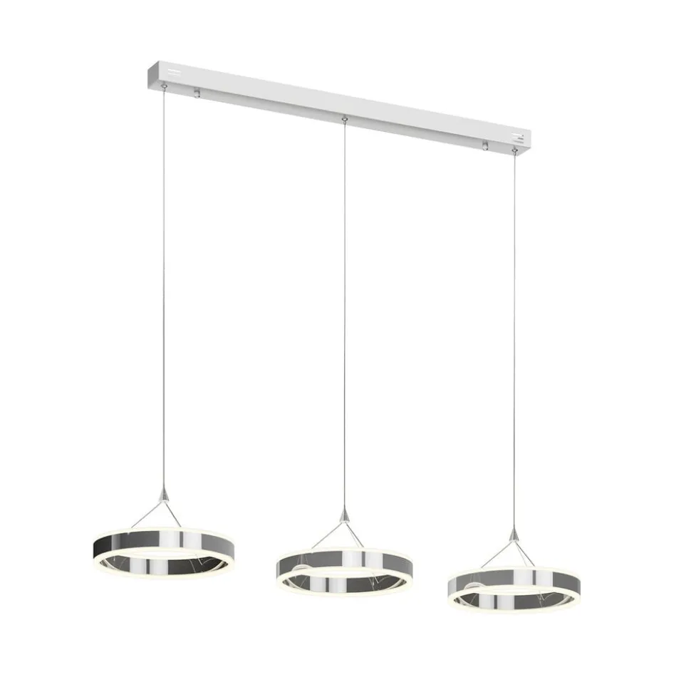 Lucande LED hanglamp Lyani, 115cm, 3-lamps, chroom, dimbaar