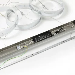 Lucande LED hanglamp Lyani, 115cm, 3-lamps, chroom, dimbaar