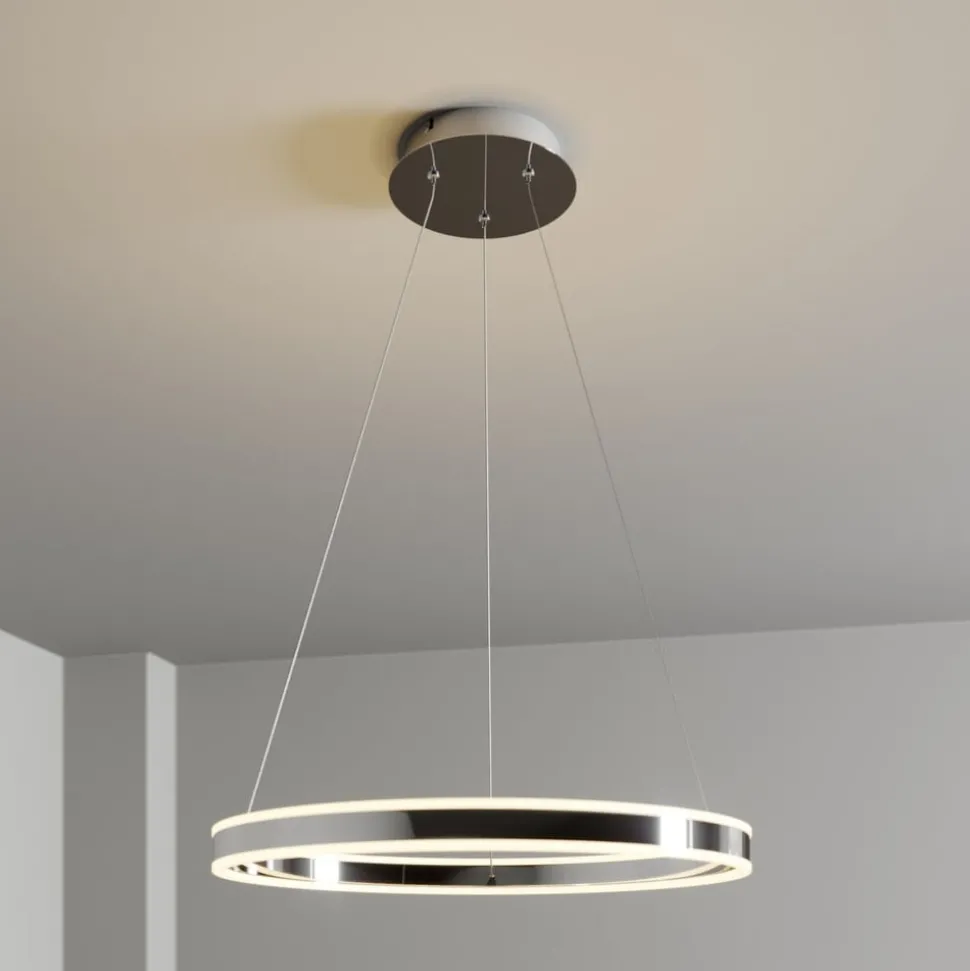 Lucande LED hanglamp Lyani, Ø 60 cm, chroom, dimbaar
