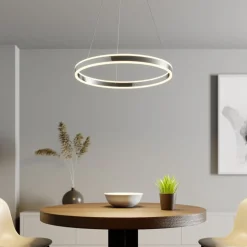 Lucande LED hanglamp Lyani, Ø 60 cm, chroom, dimbaar