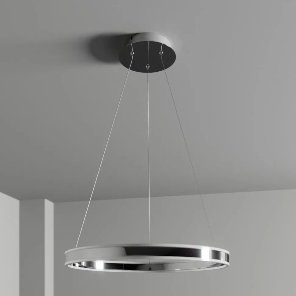Lucande LED hanglamp Lyani, Ø 60 cm, chroom, dimbaar