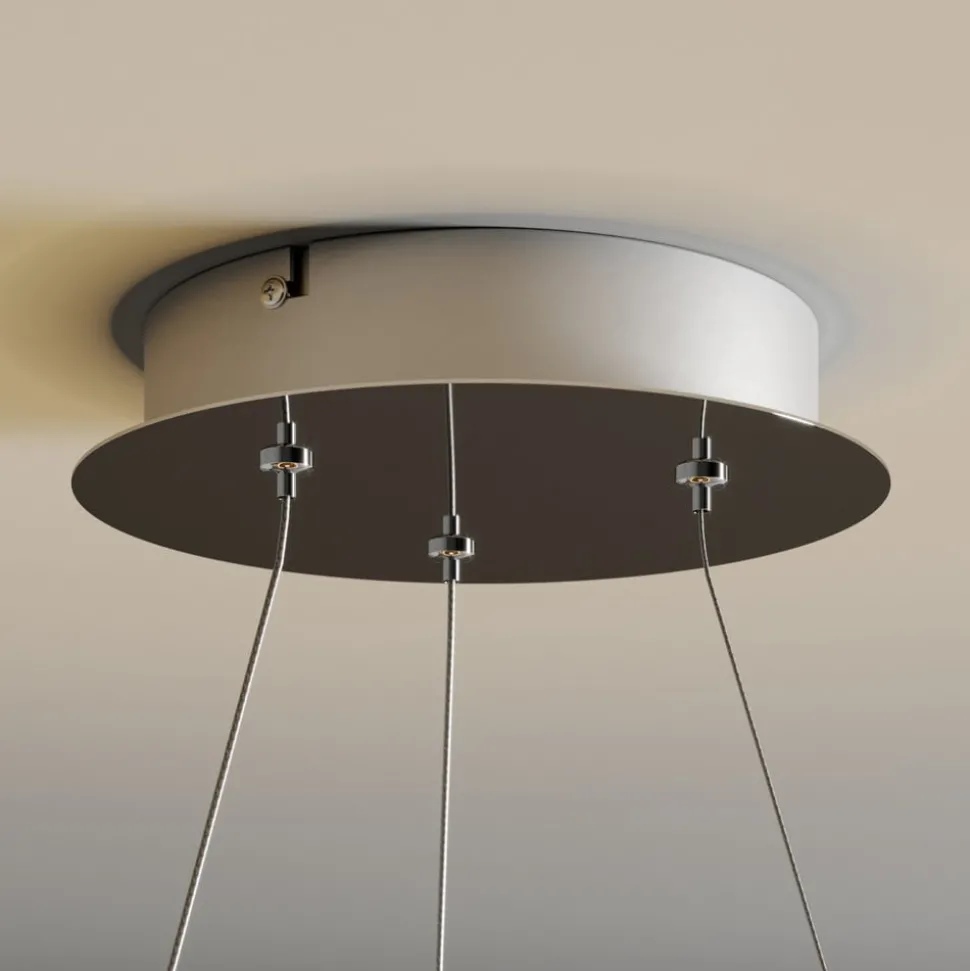 Lucande LED hanglamp Lyani, Ø 60 cm, chroom, dimbaar