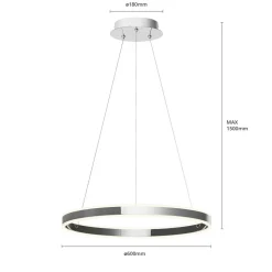 Lucande LED hanglamp Lyani, Ø 60 cm, chroom, dimbaar