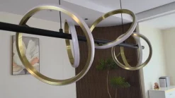 Lucande LED hanglamp Madu, zwart, metaal, 92,5 cm lang