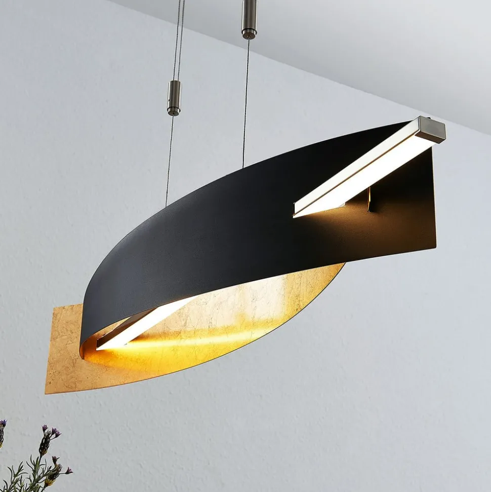 Lucande LED hanglamp Marija, 101 cm, zwart, dimbaar