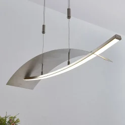 Lucande LED hanglamp Marija, 91 cm, zilver, dimbaar