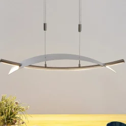 Lucande LED hanglamp Marija, 91 cm, zilver, dimbaar
