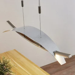 Lucande LED hanglamp Marija, 91 cm, zilver, dimbaar