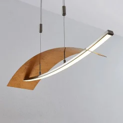 Lucande LED hanglamp Marija, 91 cm, goudkleurig, dimbaar