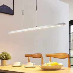 Lucande LED hanglamp Myron, touchdimmer, CCT, aluminium