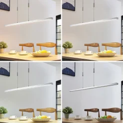 Lucande LED hanglamp Myron, touchdimmer, CCT, aluminium